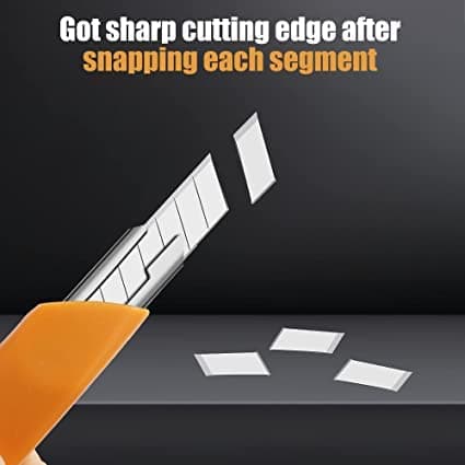 MulWark 100PC 9MM Snap Off 60 Degree Utility Knife Replacement Blades, Multi-Purpose Sharp Precision Box Cutter Blade for Universal Retractable Cutting Knives - Thumbnail 3
