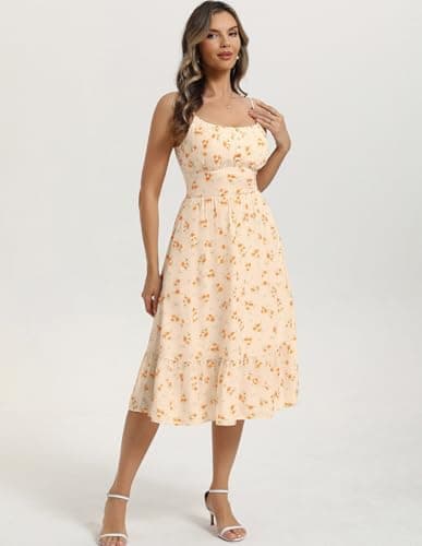 Belle Poque Floral Dress for Women 2026 Summer Sleeveless Flowy Ruffle Midi Dresses Elegant Wedding Guest Dress X-Large - Thumbnail 6