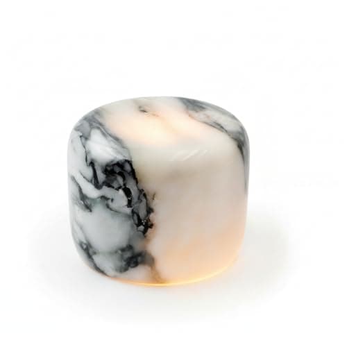 Marble Lamp Night Light Touch Bedside Table Lamp for Bedroom,Type-C Rechargeable Small Desk Bedside Small Lamps,Eye Caring Dimmable LED Ambient lamp (Calacatta Green) - Image 1