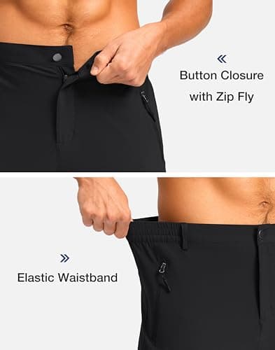 Pudolla Men's Hiking Shorts 11" Lightweight Cargo Work Shorts for Men Summer Travel Golf Casual Outdoor with 5 Pockets(Black 3X-Large) - Thumbnail 6