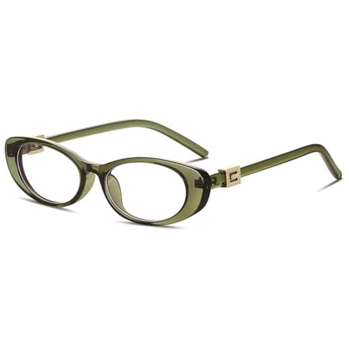 YMRFW Oval Blue Light Blocking Glasses for Women Retro 90s Glasses Computer TV Eyeglasses Anti Eyestrain