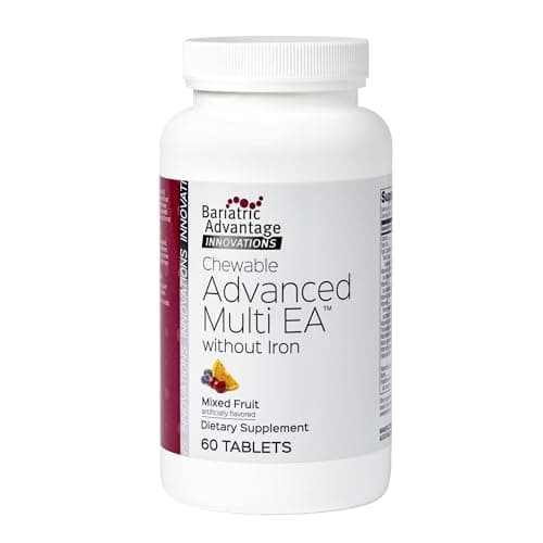 Bariatric Advantage Chewable Advanced Multi EA Without Iron - High Potency Daily Multivitamin - for Bariatric Surgery Patients Including Gastric Bypass & Sleeve Gastrectomy - Mixed Fruit - 60 Count - Image 1