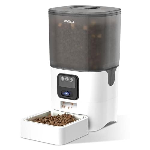 PGID Automatic Cat Feeder with Camera, 1080P HD Video with Night Vision, 2.4G WiFi Pet Feeder for Cat & Small Dog, 2-Way Audio & Meal Call Pet Food Dispenser, Motion Capturing Auto Dog Feeder 6L - Image 1