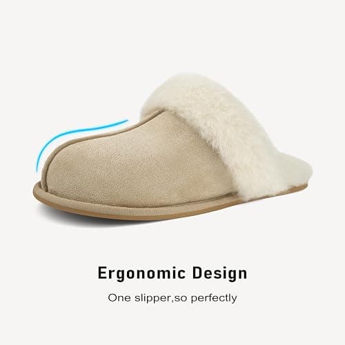 IPSAE House Slippers for Woman Fuzzy Bedroom Slip-on Slippers Scuff Soft Memory Foam Shoes Indoor - Thumbnail 3