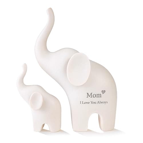 Eluviora Gifts for Mom: 5.5” Elephant Mama and Baby Figurine - Mom Birthday Gifts from Daughter or Son - Elephant Gifts for Mother’s Day and Christmas Keepsake Decor - Image 1