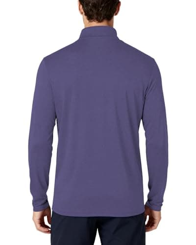 Mens Quarter Zip Pullover Long Sleeve Shirts UPF 50+ Sun Protection Wicking Moisture Quick Dry Lightweight Golf Workout Gym Running Fishing Casual Athletic Tops Purple XL - Thumbnail 2