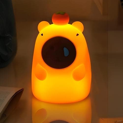 ZSYZDL Capybara shapel Night Light,Touch-Sensitive Adjustment of Brightness,USB TYPC-C,Soft LED Bedside Lamp, Portable Silicone Nursery Light with Warm White Glow,Parenting lamp