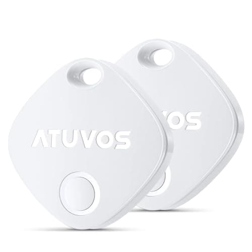 ATUVOS Luggage Tracker, Key Finder, Bluetooth Tracker Pairs with Apple Find My (iOS Only), Item Locator for Bags, Wallets, Keys, Waterproof IP67, Anti-Lost 2 Pack, White - Image 1