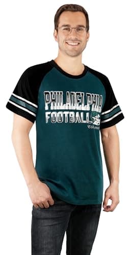 Simapak Mens Football Fans Athletic City Raglan T-Shirts - Midnight Green & Black (Size:XL) - Thumbnail 2