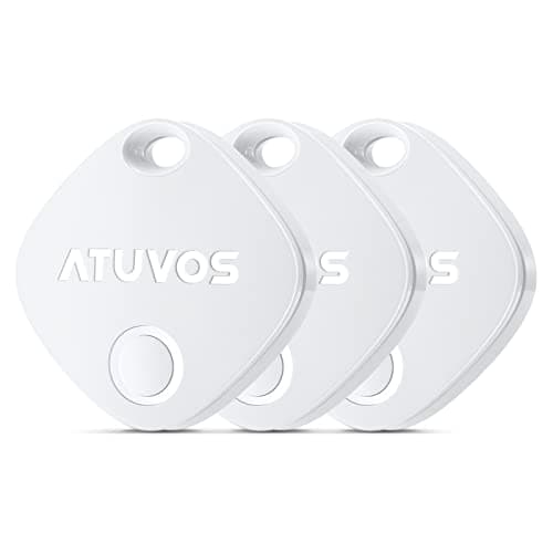 ATUVOS Air Tracker Tags-3 Pack, Bluetooth Luggage Tracker Works with Apple Find My APP (iOS Only, Not for Android), Keys Finder and Item Locator for Luggage, Backpack, Suitcases, Replaceable Battery