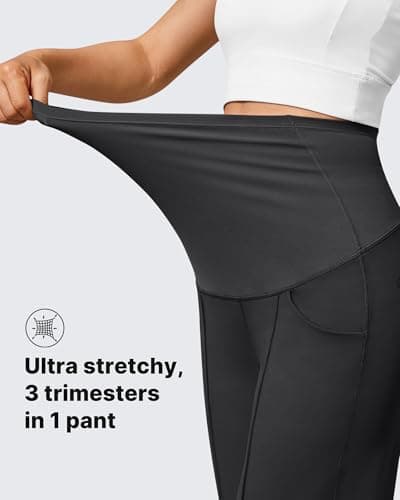 G4Free Maternity Shorts with Pockets Over The Belly Soft Stretch High Waisted Loose Pregnancy Shorts for Casual Workout(Black,M,6'') - Thumbnail 4