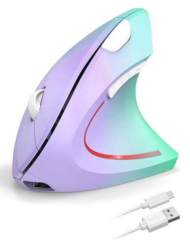 TECKNET Ergonomic Mouse, Wireless Rechargeable Vertical Mouse for Carpal Tunnel Right Hand, 4800 DPI 5 Adjustable Levels 2.4GHz with USB-A Receiver, Silent Click, for Laptop, PC, MacBook, Desktop - Image 1