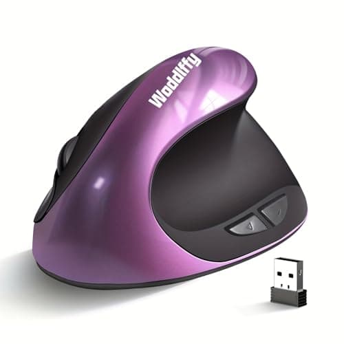 Woddlffy Ergonomic Mouse Wireless,Vertical Mouse with Silent Click Right Handed Small Mouses with 6 Buttons 1000/1200/1600 for Laptop,Desktop,PC, MacBook（Purple AA） - Image 1