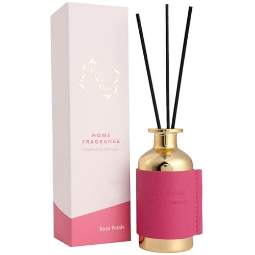 Reed Diffuser Set, Pretty Valley Home Diffuser 80Ml / 2.7 fl OZ Gift Box - Includes Reed Diffuser Sticks, Long Lasting Fragrance Oil and Glass Bottle for Office Living Room Decor (Rose Petals) - Image 1