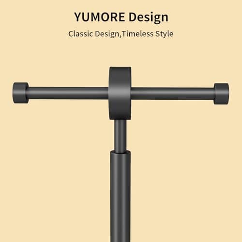 YUMORE Toilet Paper Holder Stand, Floor Freestanding Double Roll Black Tissue Paper Stand for Modern Bathroom, Weighted Round Base Stainless Steel Toilet Roll Holder,Extra Capacity - Thumbnail 3