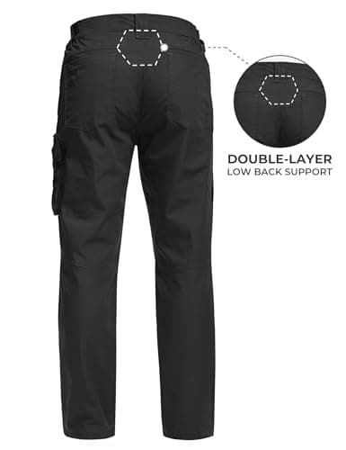 MOURCE Ripstop Tactical Pants for Men Water Resistant Quick Dry BDU Cargo Pants with 7 Large Pockets Breathable Black L 30" - Thumbnail 2