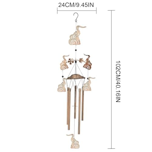 Wind Chimes for Outside Garden Decor - Elephant Decorations Wind Chimes, Birthday Gfits for Women, Mom, Grandma, Memorial Gifts, Housewarming Gifts, Yard or Patio Deals - Thumbnail 3