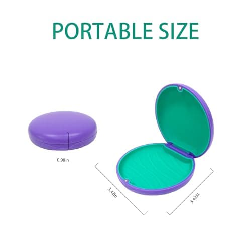 Maoerdental 2PCS Retainer Case Compatible with Invisalign,Cute Slim Aligner Case,Customized Magnetic Closure Orthodontic Retainer Cases (2 Pack Purple + Green Silicone) - Thumbnail 2