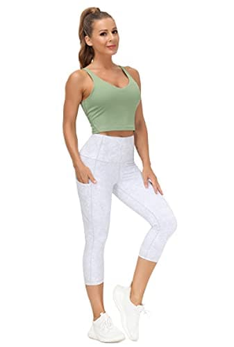 Women’s Longline Sports Bra Wirefree Padded Medium Support Yoga Bras Gym Running Workout Tank Tops (Light Green, X-Large, x_l) - Thumbnail 5