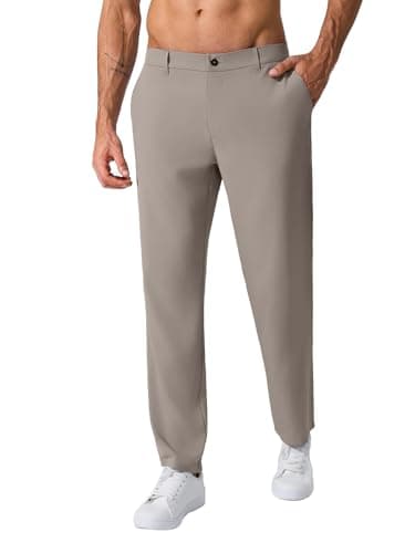 BRXL Men's Stretch Comfy Golf Pants Quick Dry Lightweight Work Casual BrxlMen Pants for Men with Pockets Belt Loops Smoky Gray - Image 1