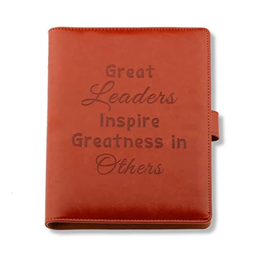 LBWCER Boss Appreciation Gift Mentor Notebook Great Leaders Notebook Leader Supervisor PM Mentor Retirement Gift Coworker Farewell Leather Journal Notebooks (Great S) - Image 1
