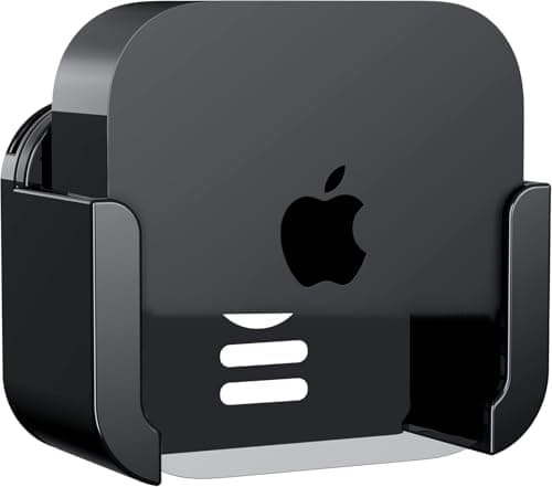 for Apple TV Mount Behind TV, TV Wall Ceiling Mounts Mount for Apple TV 4K, Compatible with All Apple TV Generations, Durable ABS with A Glossy - Black - Image 1