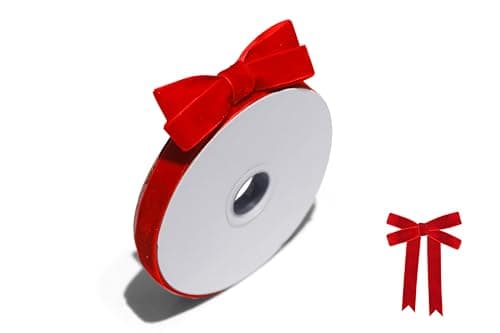 5/8'' Velvet Ribbon,Vintage Ribbon Gift Wrapping Christmas Decoration Bows Ornaments Crafts Wreaths Envelope Supplies-Continuous 10 Yards (Red) - Image 1