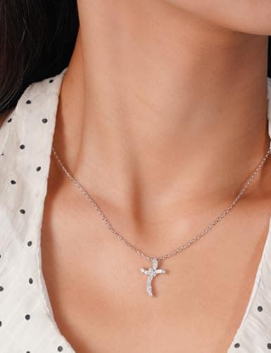 IMOLOVE Moissanite Necklace for Women, 925 Sterling Silver Infinity Pendant, Dainty Jewelry Gift, Sparkling Round Cut Pendant – Shine Bright, Spend Light - Thumbnail 4