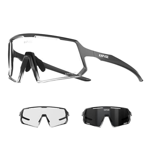 KAPVOE Anti-fog Photochromic Cycling Glasses Men Women Clear Mountain Bike Sunglasses Transition Sports Triathlon MTB K164 - Image 1