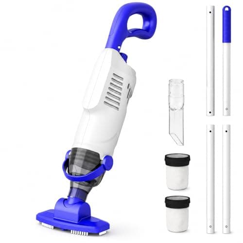2026 Upgraded Cordless Handheld Pool Vacuum, 3800L/H Strong Suction Spa Vacuum with 5000mAh Battery, 3-Head Cleaning System & Fine Filter for Pools, Hot Tubs, Spas & Steps, White