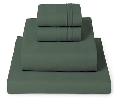Mellanni King Sheets Set - 4 PC Iconic Collection Bedding - Hotel Luxury, Extra Soft, Cooling Bed Sheets - Wrinkle, Fade, Stain Resistant (King, Emerald Green) - Image 1