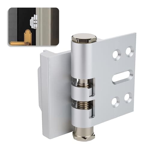 MaxxGeek Home Door Reinforcement Lock - High Security Door Lock for Child Safe & Home Defense, Aluminum Guard for Inward Swinging Doors (Silver) - Image 1