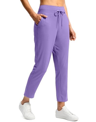 G Gradual Womens Pants High Waisted Golf Pants 2 Deep Pockets 7/8 Ankle Joggers for Athletic Travel Casual Lounge Work, Dark Lavender, XX-Large - Image 1