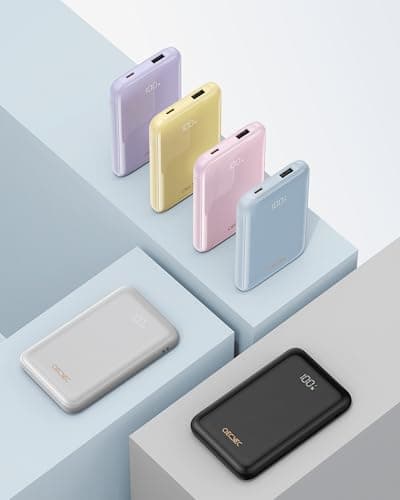 Qecvec Portable Charger 10000mAh, Cell Phone Portable Power Banks with 22.5W PD Fast Charging, Compact Phone Charger Built in Cable, Compatible with Apple, Samsung, Google, Motorola and More-Yellow - Thumbnail 6
