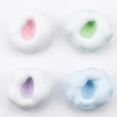 4 Pack Noisy Stress Balls Ice Skin Fidget Sensory Toys Soft Moldable Squeeze Balls for Office Desk, Squishy Relaxing (Classic) - Image 1