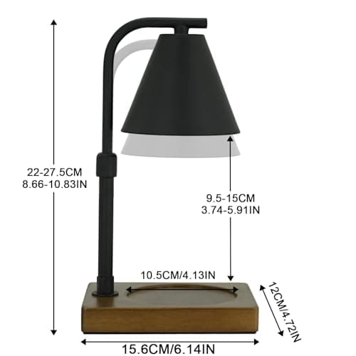 Candle Warmer Lamp with Timer for Women Candle Warmer Height Adjustable, House Warming Gifts New Home Decor, Wax Melt with 2 Bulbs 1-Black - Thumbnail 4