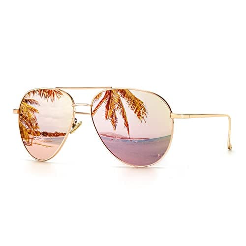 SUNGAIT Women's Lightweight Oversized Aviator Sunglasses - Mirrored Polarized Lens Classic Style - Image 1