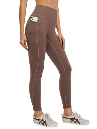 ATHMILE Leggings for Women High Waisted Tummy Control Yoga Pants for Workout Running Athletic Women's Leggings Chestnut - Image 1