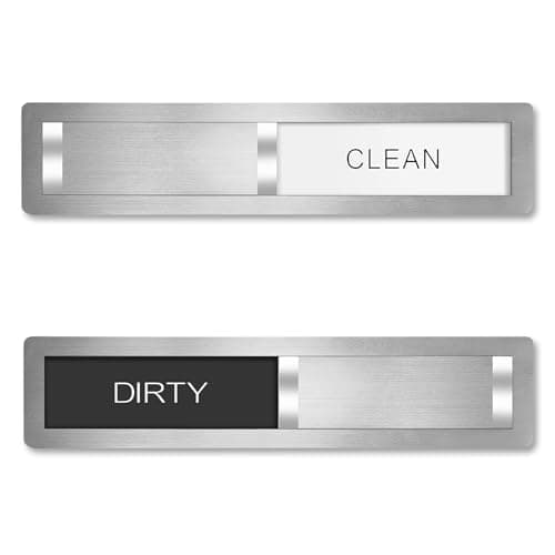 Dishwasher Magnet Clean Dirty Sign, Stainless Steel Magnetic Clean Dirty Dishwasher Sign,Matte Brushed Surface Cleaning/Dirt Indicator with Strong Magnet, Home Kitchen Organizer (Brushed Silver) - Image 1