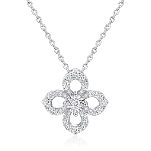 Sytaehi Sterling Silver Heart Cut Lab Grown Diamond Halo Pendant Necklace, Chain Included，Chain Included,ideal gift for anniversaries, birthdays, or any milestone celebration - Image 1