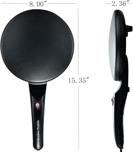 Crepe Maker Electric, 8" Crepe Pan Nonstick with Batter Spreader & Dipping Tray, 800W Quick Heat-Up & Auto Temperature Control for Perfect Pancakes, PFOA & BPA Free, Easy Clean Red - Thumbnail 2