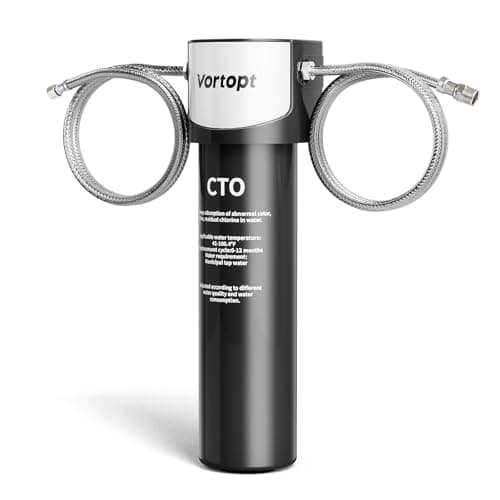 Vortopt 28000 Gallons Under-Sink & Countertop Filtration,Kitchen Sink Water Filter,NSF/ANSI 42 Certified Under Sink Filter System,Reduces PFOA/PFOS/Chlorine,Direct Connect,Black,Q5-C2. - Image 1