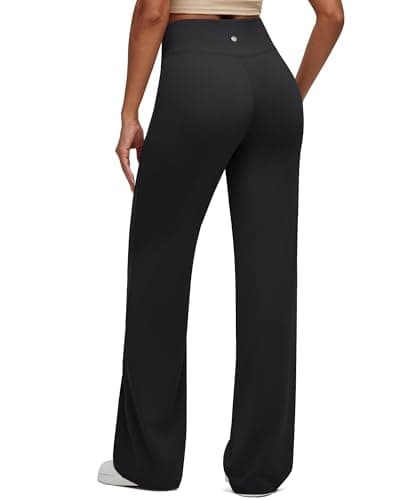 G4Free Women's Wide Leg Trousers with Zipper Pockets Comfy High Waist Yoga Casual Breathable Stretchy Pants(Black,XXL,29") - Image 1
