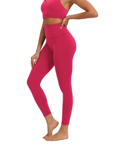Buttery Soft High Waist Workout Leggings for Women 25" Inseam Rose Pink