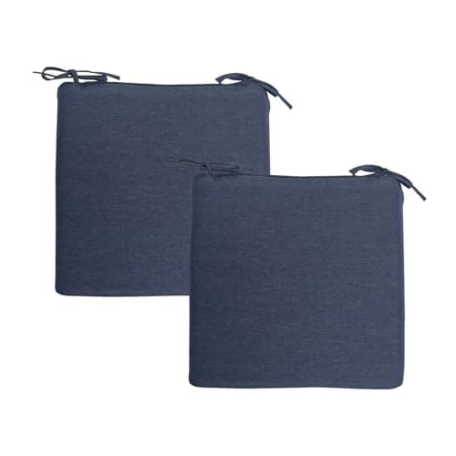 Garden lucky Outdoor Seat Cushions, Water-Resistant Stain-Resistant Weather Resistant Outdoor Chair Cushions Square Corner Patio Chair Cushions Set of 2, 18.5"x18.5"x2.7",Blue - Image 1