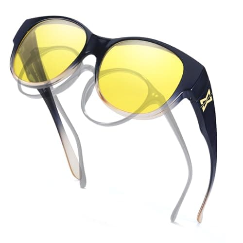 Xfeel Night Driving Glasses Over Prescription Glasses for Women Anti Glare Night Vision Glasses for Low-Light Conditions - Image 1