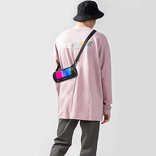 Case Cover for JBL Pulse 4 - Waterproof Portable Bluetooth Speaker, Travel Carrying Storage Bag with Shoulder Strap and Carabiner (Black) - Thumbnail 6