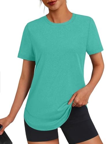3rd hill Womens Workout Tops Short Sleeve Crewneck Sports Yoga Running Shirts Quick Dry Outfits Green XXL - Image 1