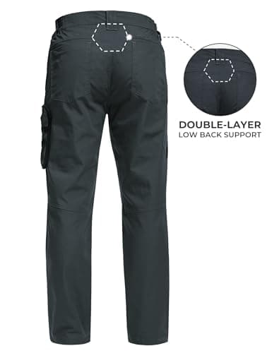 MOURCE Water Resistant Tactical Pants for Men Plus Size Quick Dry BDU Cargo Pants with 7 Large Pockets Ripstop Grey 6XL 32" - Thumbnail 2