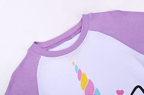 Joyond Girls Pajamas Size 3T Summer Pjs For Girls Cotton 4 Pieces Snug-Fit Sleepwear Kids Short Sleeves Set - Thumbnail 3
